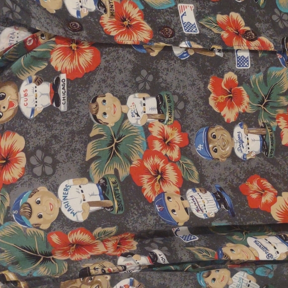 MLB reyn spooner Hawaiian vintage all star Bobblehead baseball button down - Picture 2 of 5